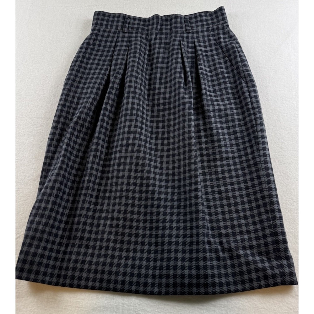 Vtg Jones New York Pencil Skirt 8 Midi Wool Checked Fully Lined Office Career - Picture 1 of 12